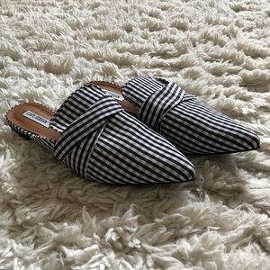 Gingham Mule Slides